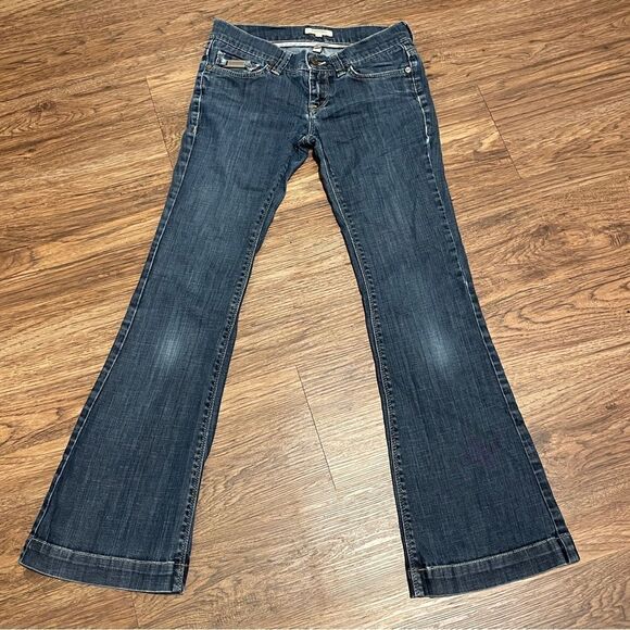 Vintage Burberry Women's Lowrise Flare Jeans Blue Size 27 - Picture 2 of 15